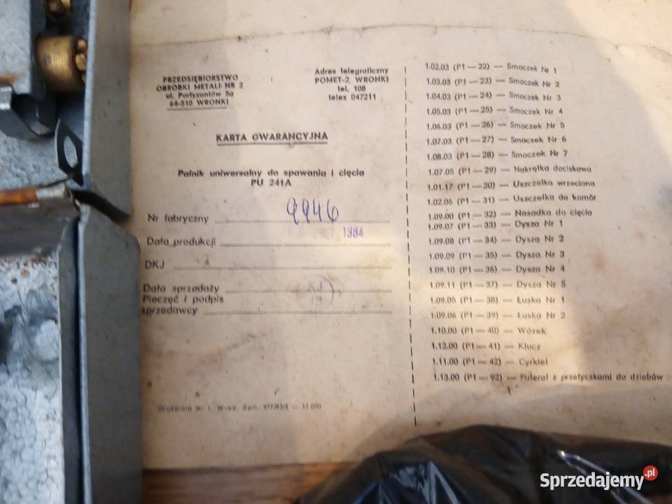 Komplet palników pomet2 nieużywany Stargard