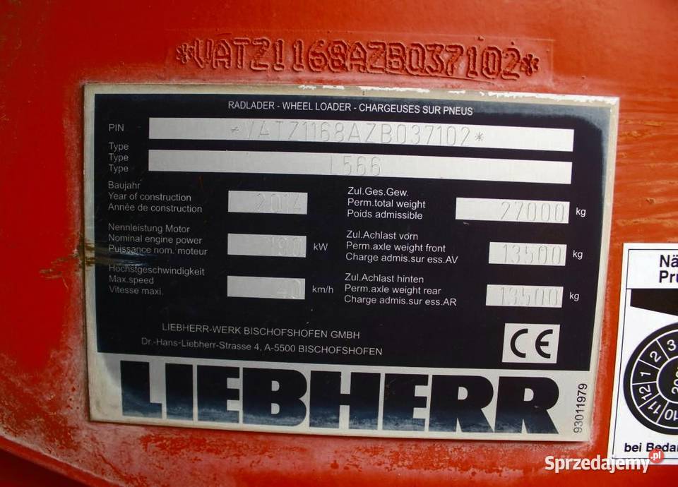 Ladowarka kolowa Liebherr L 566 tez Leasing sprzedam