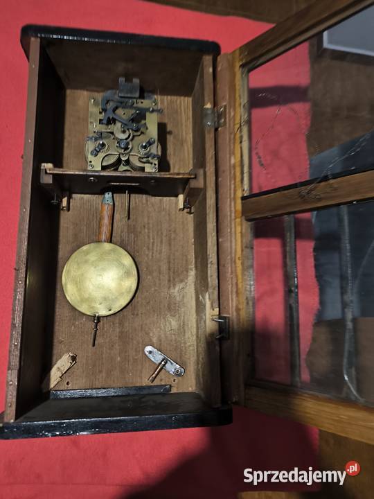 Zabytkowy zegar wiszący na części mechanizm Radomsko