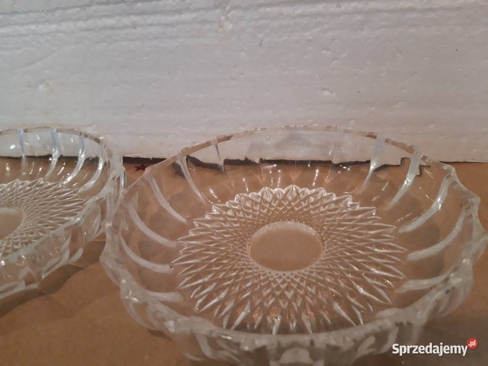 talerzyki deserowe kryształowe vintage 2 sztuki Porcelana i szkło Warszawa sprzedam
