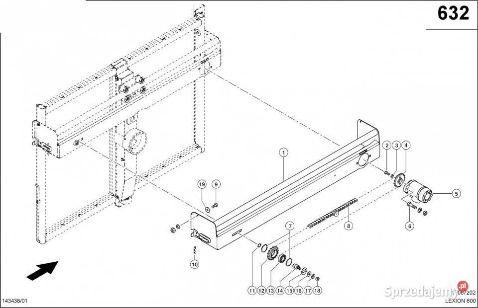 Claas Lexion 600 RAMA NOŚNA 0007982540 Rolnictwo Jastrzębniki