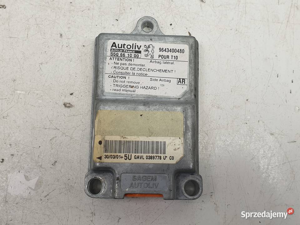 Peugeot 206 SENSOR PODUSZEK POWIETRZNYCH Airbag Janów