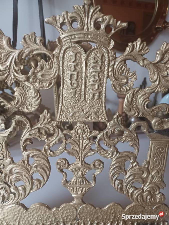 Piękny stary świecznik mosiężny chanuka Poznań