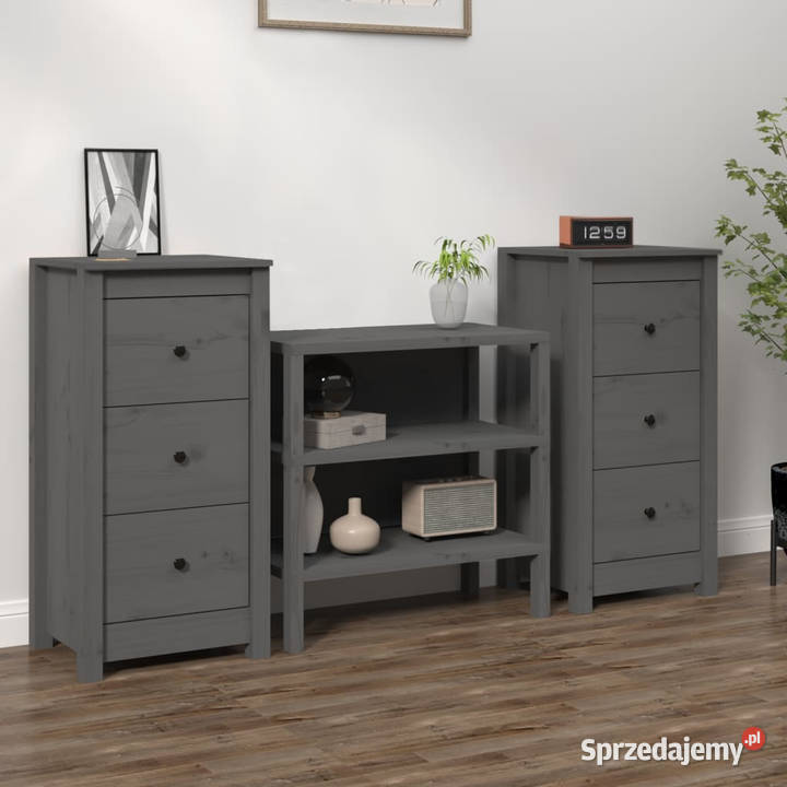 Szafki 2 szare 40x35x80 lite drewno sosnowe Warszawa