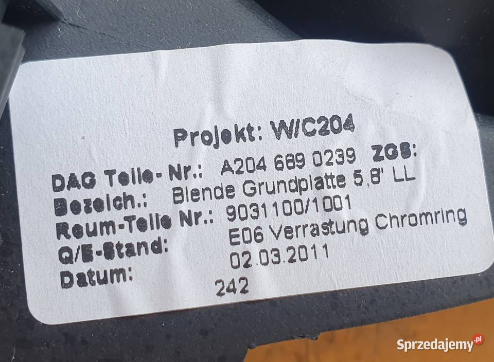 MERCEDES W204 2011 OSŁONA RAMKA LICZNIKA Wyposażenie wnętrza Radom