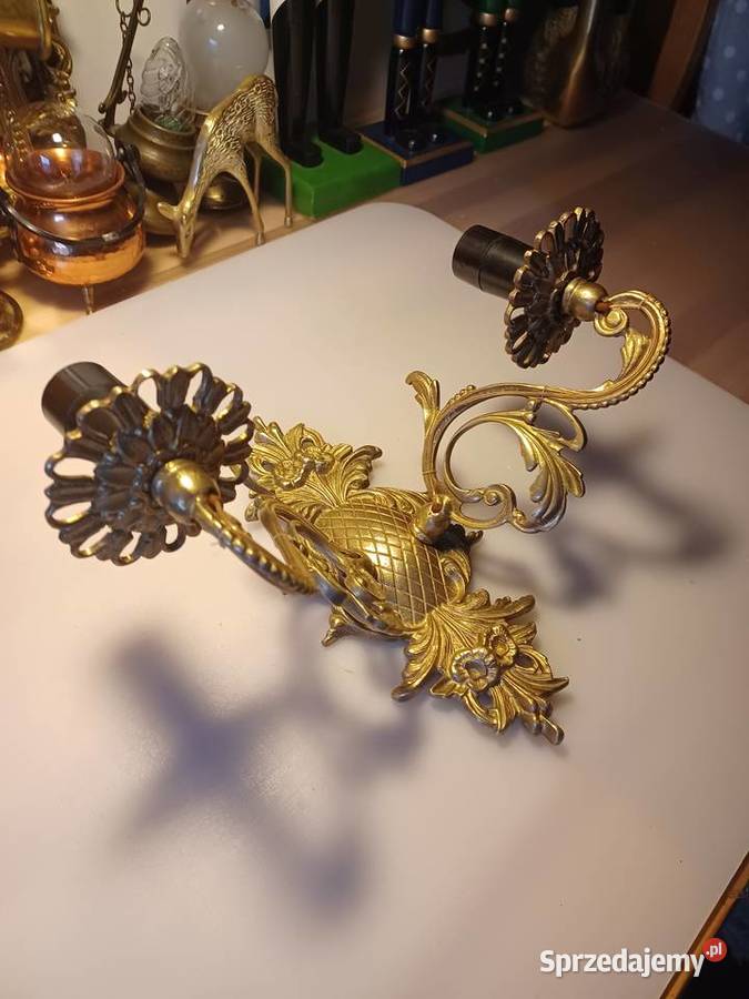 Piękny kinkiet mosiężny wielkopolskie