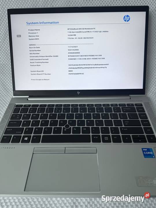 Laptop Elitebook HP 840 G8 Intel I5 małopolskie