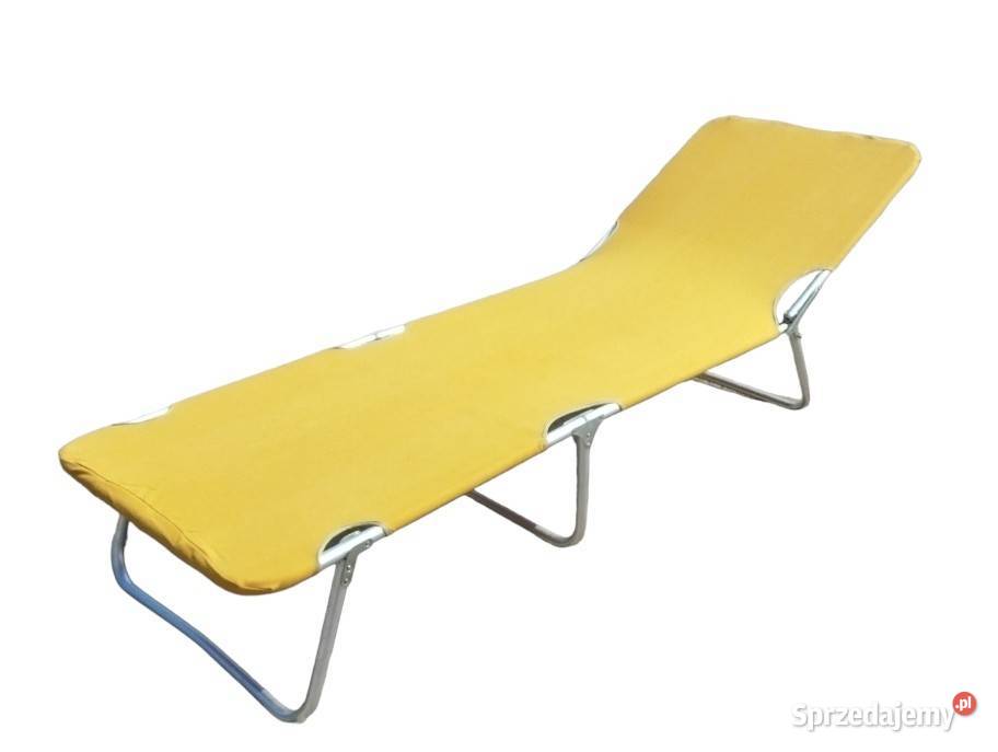 ŁOŻKA POLOWE ŻÓŁE ALU składane sprzedam