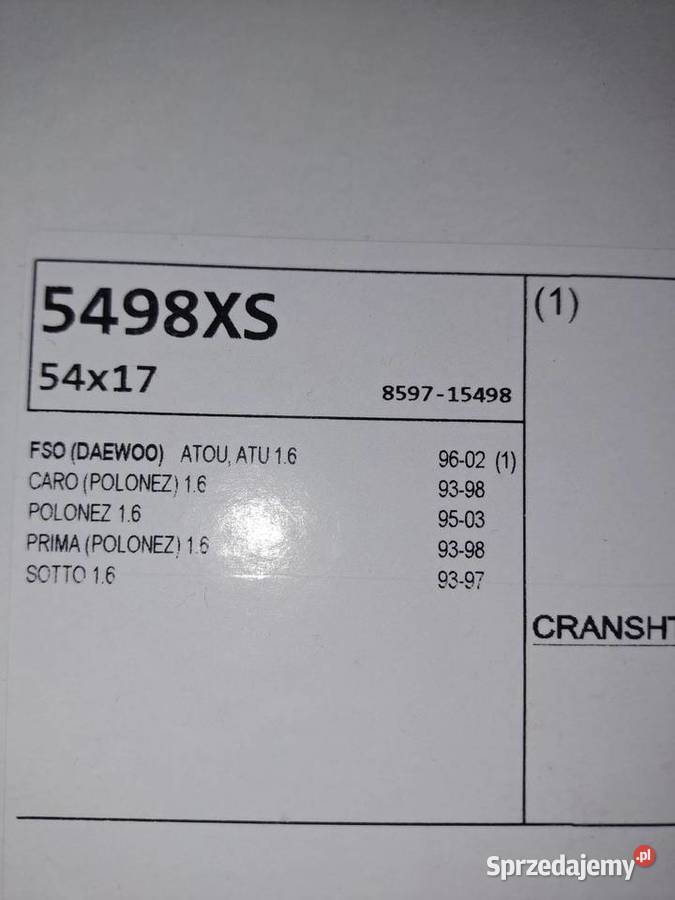 Pasek Rozrządu Gates 5498XS Polonez Caro 16 Caro Warszawa