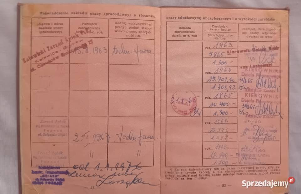 Legitymacja ubezpieczeniowa pracownika farmacji Koźminek