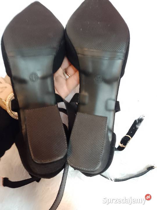 39 Czarne zmysłowe czółenka wieczorowe z 25cm Kraków