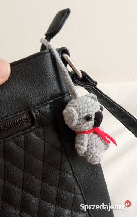 Miś koala wykonany na szydełku brelok zawieszka Łask