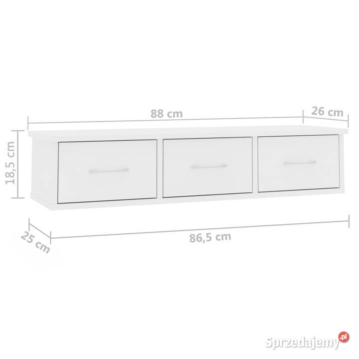 Półka ścienna z szufladami biała 88x26x185 Warszawa sprzedam