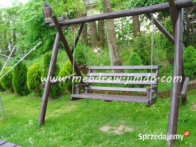 huśtawka ogrodowa meble ogrodowe drewniane Tokarnia