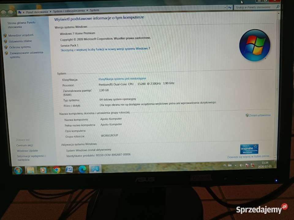 komputer stacjonarny PC Pamięć RAM 2 Ostrów Mazowiecka