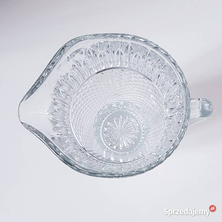 Duży ciężki szklany dzbanek na wodę wazon śląskie Ruda Śląska