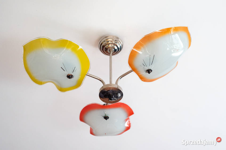 Żyrandol lata 60 Look PopArt MidCentury Vintage śląskie Dąbrowa Górnicza