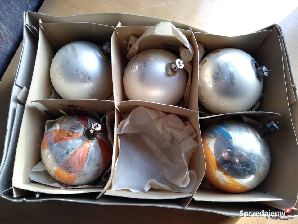 Stare bombki choinkowe zestaw 5 zabytek PRL Dąbrowa Górnicza