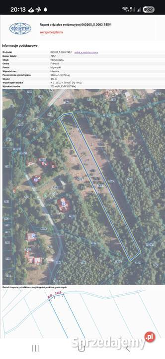 Sprzedam działkę rekreacyjną rekreacyjna Karolówka