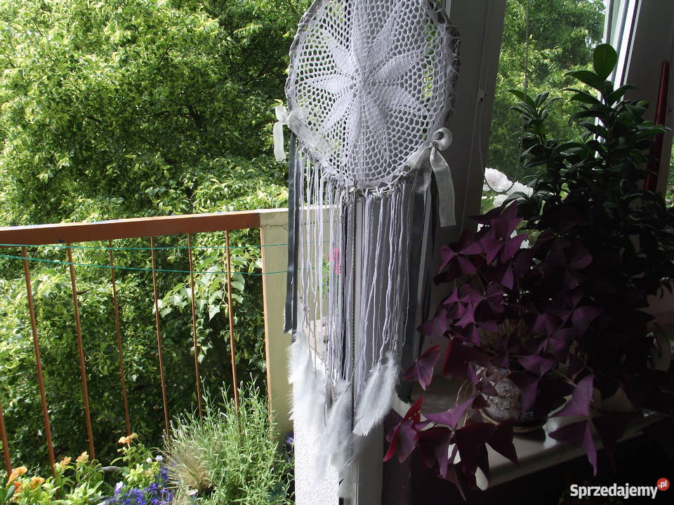 NIEWINNY BIAŁY ŁAPACZ SNÓW autorskie rękodzieło biały Dekoracje i ozdoby Piła