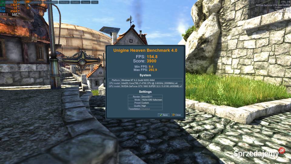 Komputer i74790 16GB RAM GTX1660S ASUS ROG STRIX