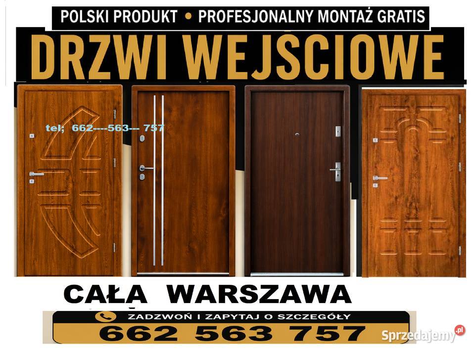 Drzwi wejściowe zewnętrzne z montażem tanio mazowieckie