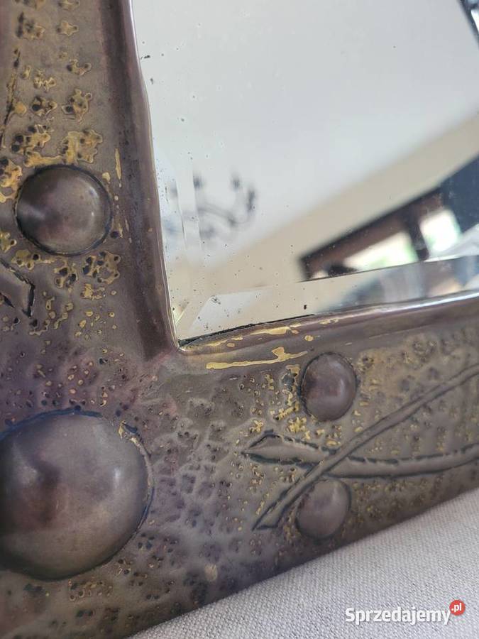 Lustro kryształowe z roku 1928 z miedzianą pomorskie Trąbki Wielkie