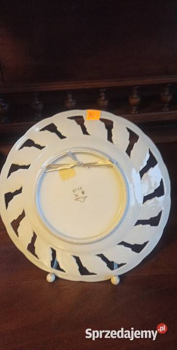 Talerz do powieszenia Sceny dworskie Sygnowany Gdańsk