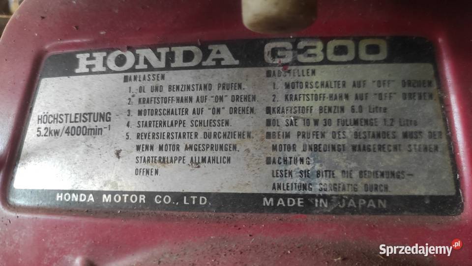Silnik honda G 300 zachodniopomorskie Szczecin sprzedam