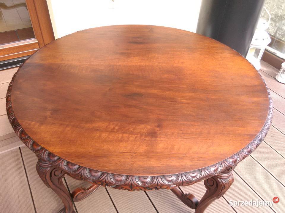 Stolik Neorenesansowy Rzeźbiony Antyk UNIKAT łódzkie Kluki