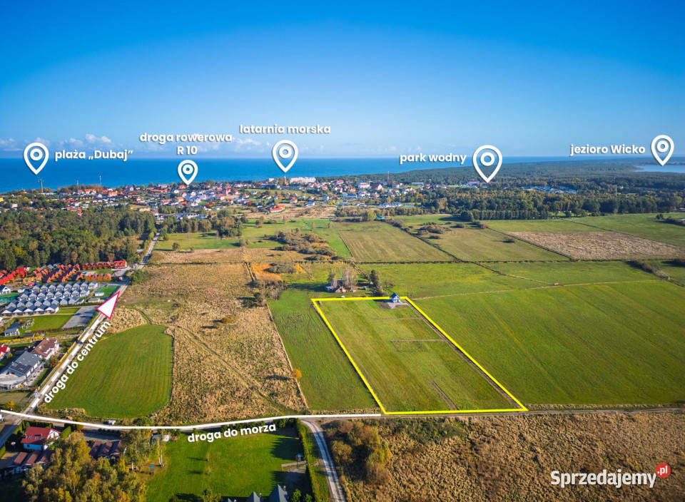 Działka morzem w Jarosławcu piaszczystej plaży Jarosławiec