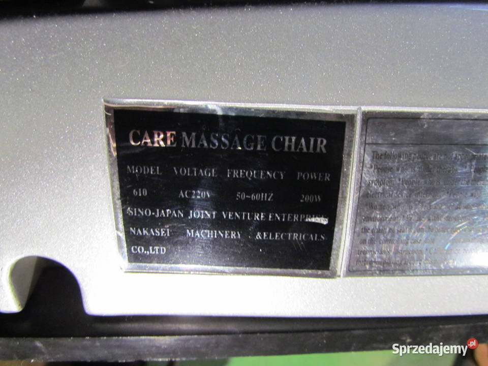 Care Massage Chair Model 610 Fotel Masujący