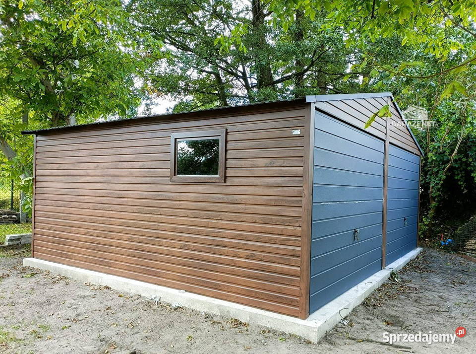 GARAŻ BLASZANY 6m x 55m DWUSPAD 2x BRAMA OKNO Łapanów