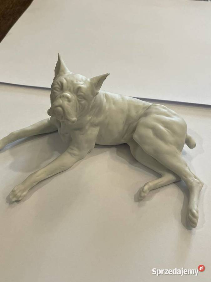 Figurka psa chart porcelana biskwit Kraków