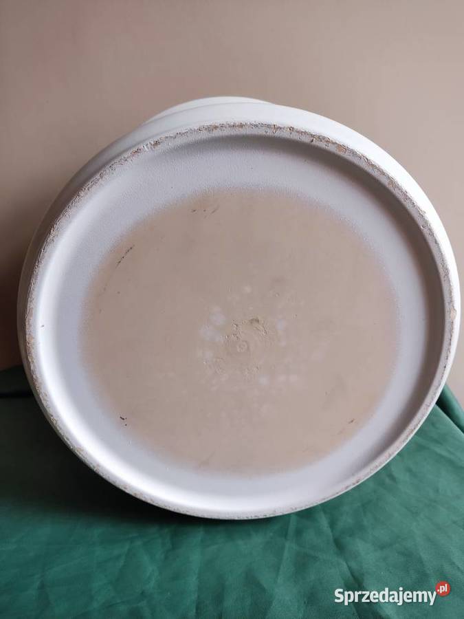 Donica doniczka ceramiczna duża biała fi 36 Głuchołazy