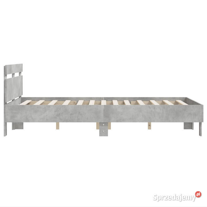 Rama łóżka z wezgłowiem szarość betonu 120x200