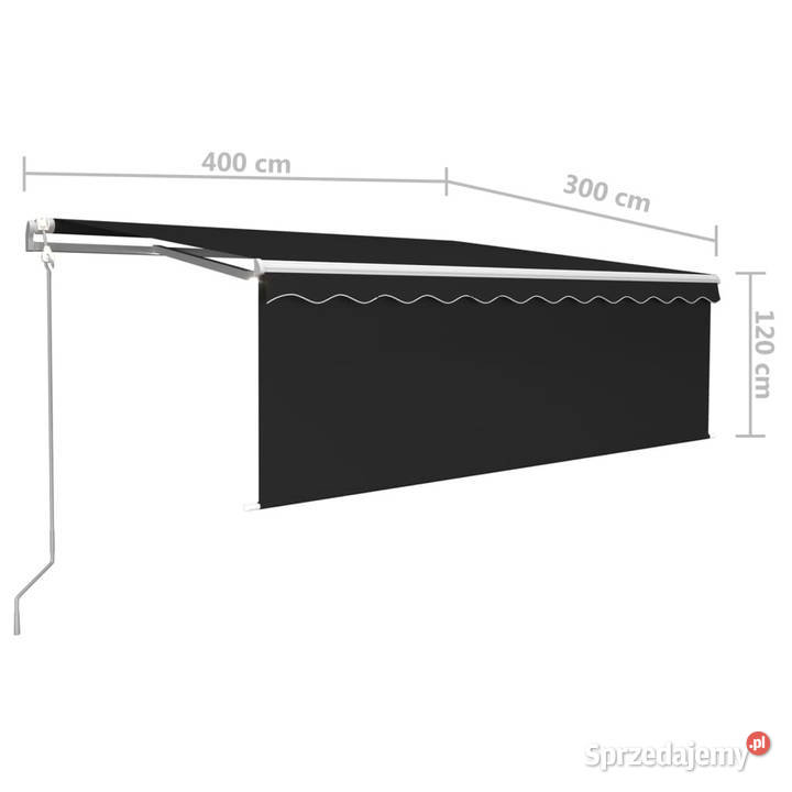 Automatycznie zwijana markiza z zasłoną 4x3 m sprzedam