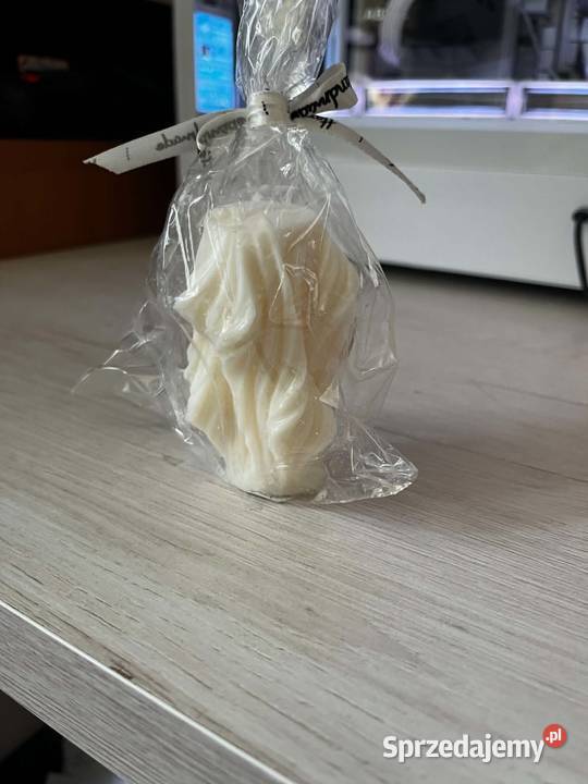 Świeca aniołek skrzydła biała Handmade prezent Radzyń Podlaski