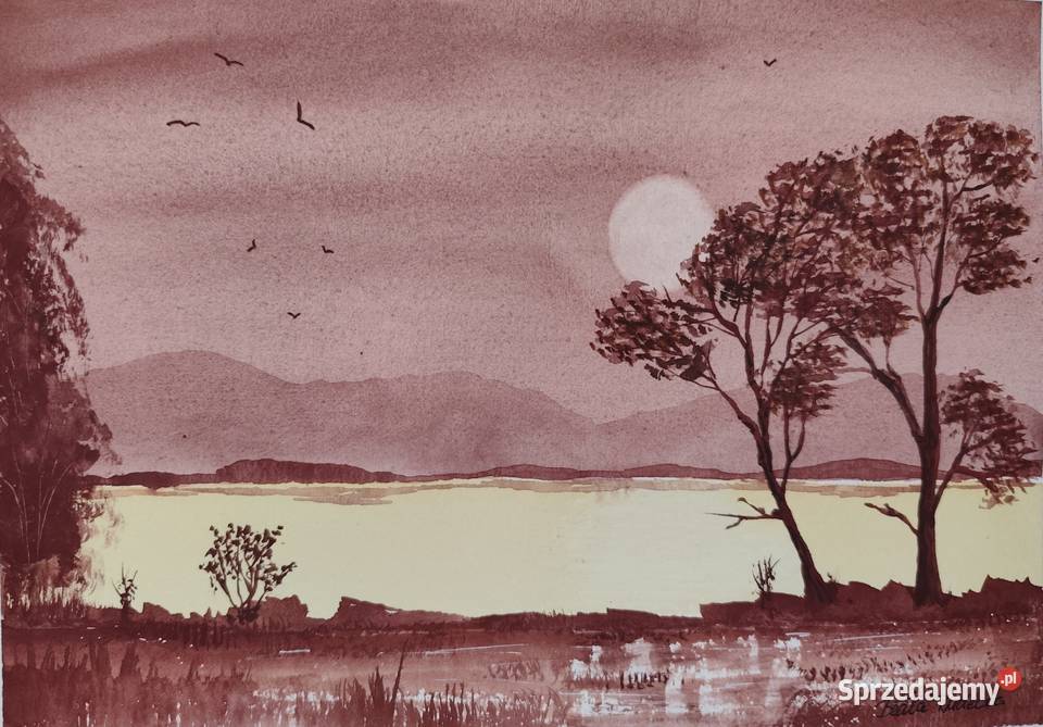 Akwarela Akwarelka Obraz pt Cisza którą przerywa