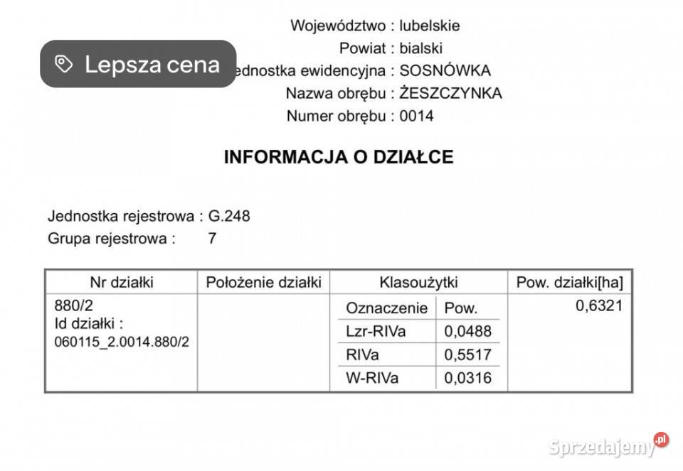 Duża działka rolno budowlana Żeszczynka asfalt sprzedam