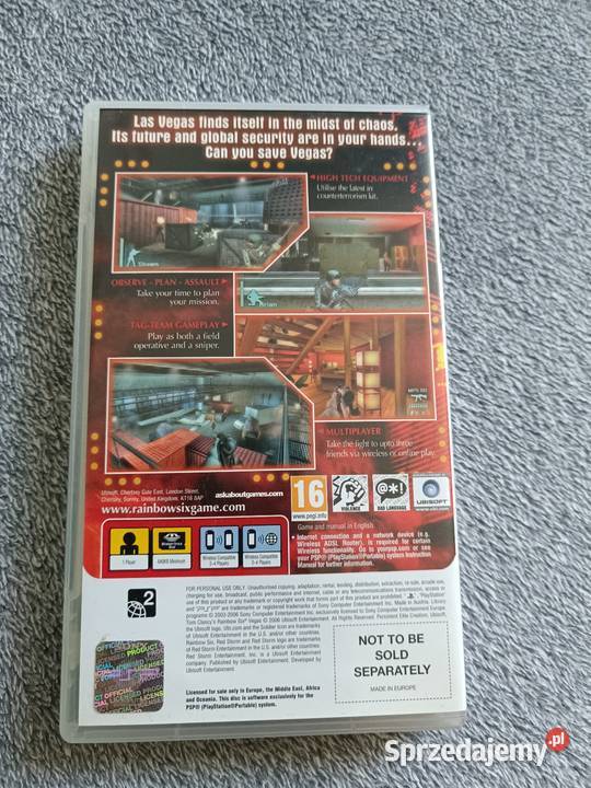 Tom Clancys Rainbow Six Vegas PSP PlayStation Gry na konsole Kultura i Rozrywka Pruszków sprzedam