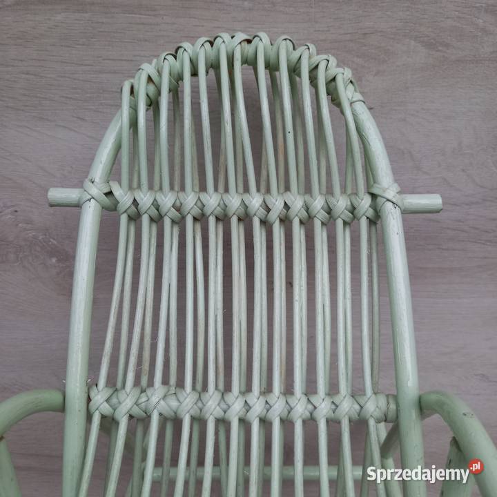 Drewniany bibelot miniatura wiklinowy fotel Warszawa