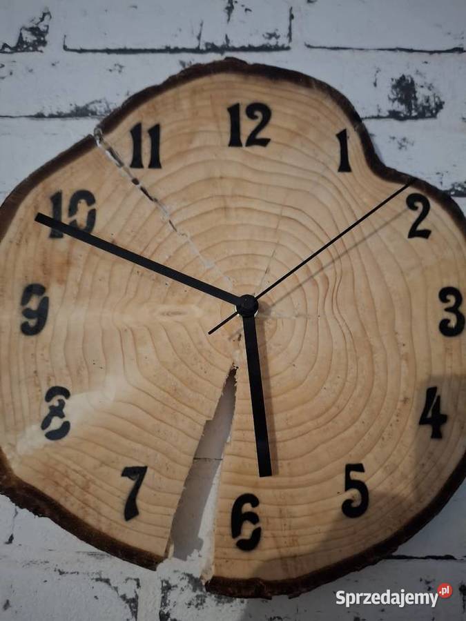 Zegar z plastra drewna średnica 30 ścienny Łódź