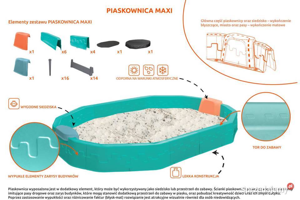 PIASKOWNICA LUBLIN duża z torem do jazdy POLSKI