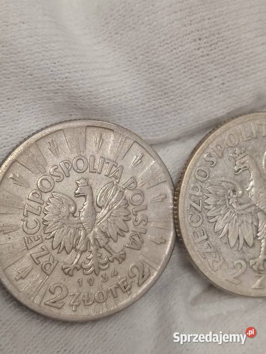 2RP zestaw 2 Piłsudski 1934r 2 złote głowa Numizmatyka Małkinia Górna sprzedam