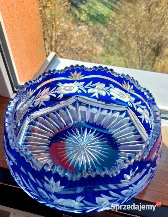 Piękna duża misa kryształowa PRL Porcelana i szkło Wrocław