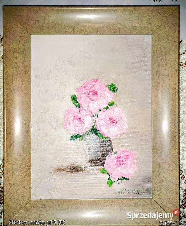 Róże z reliefem Malarstwo lubelskie sprzedam
