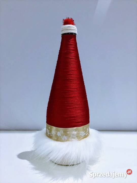 Butelka ręcznie zdobiona Boże Narodzenie Santa Katowice