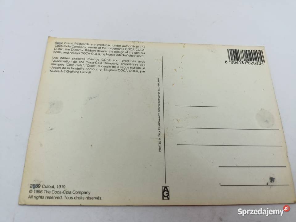 Pocztówka kartka pocztowa z 1996 r Vintage