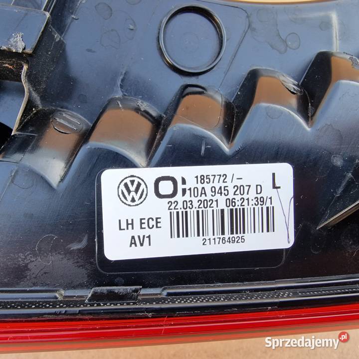 VW ID3 ID3 LAMPA TYŁ TYLNA LEWA IDEALNA Bieleń